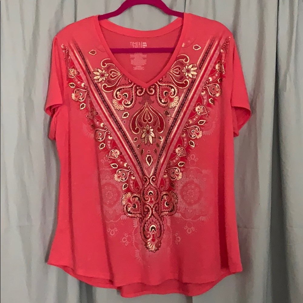 Time  and tru XXL peach colored shirt w/design